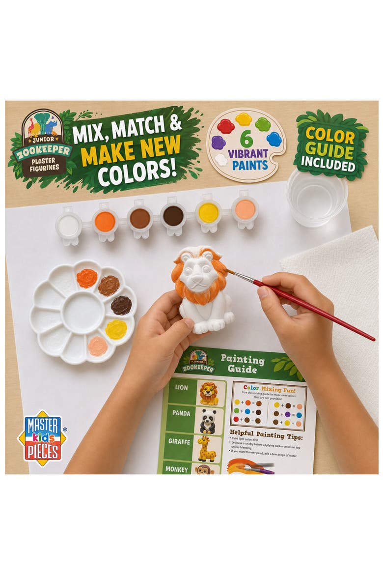 Junior Zookeeper Plaster Paint Set, Alternate, color, Multicolor