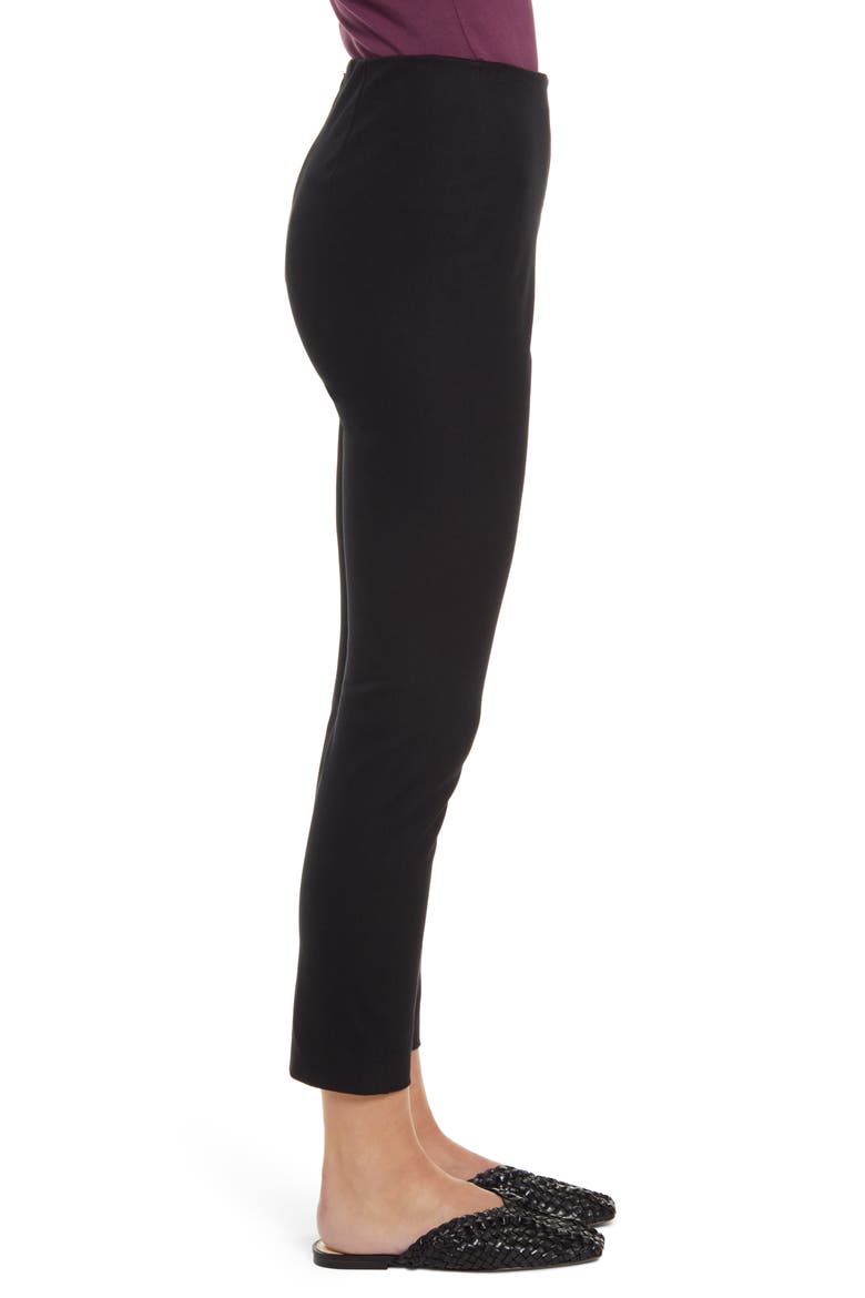 Everyday Skinny Fit Stretch Cotton Ankle Pants, Alternate, color, BLACK