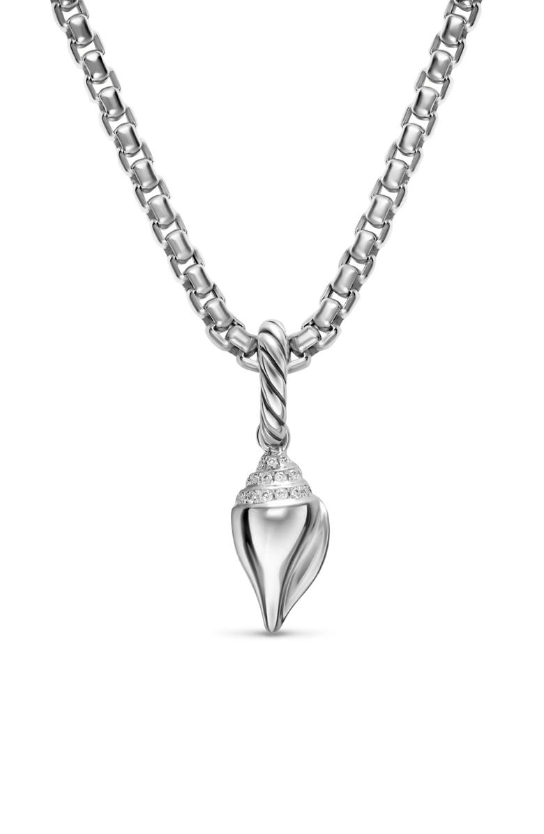 David Yurman Petite Pavhell Amulet in Sterling Silver with Diamonds, Alternate, color, Silver Pave