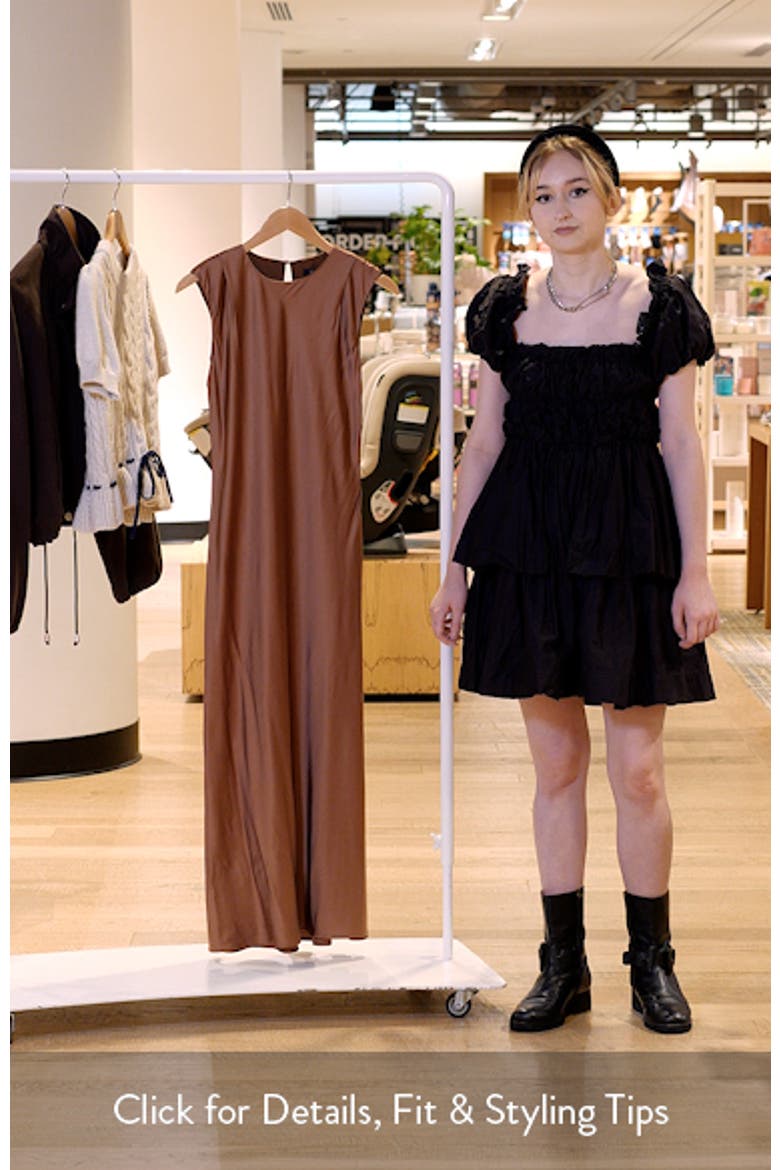Mira Shoulder Pad Sleeveless Midi Dress video