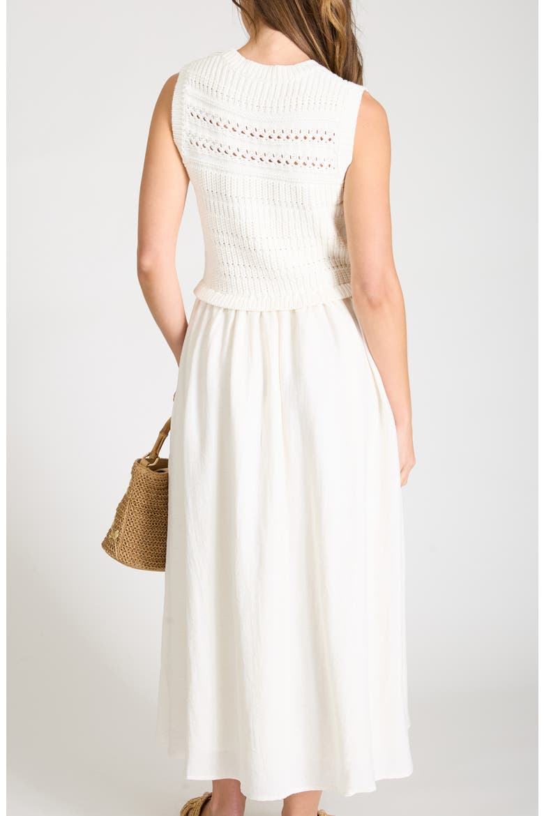 Mixed Media Maxi Dress, Alternate, color, CREAM