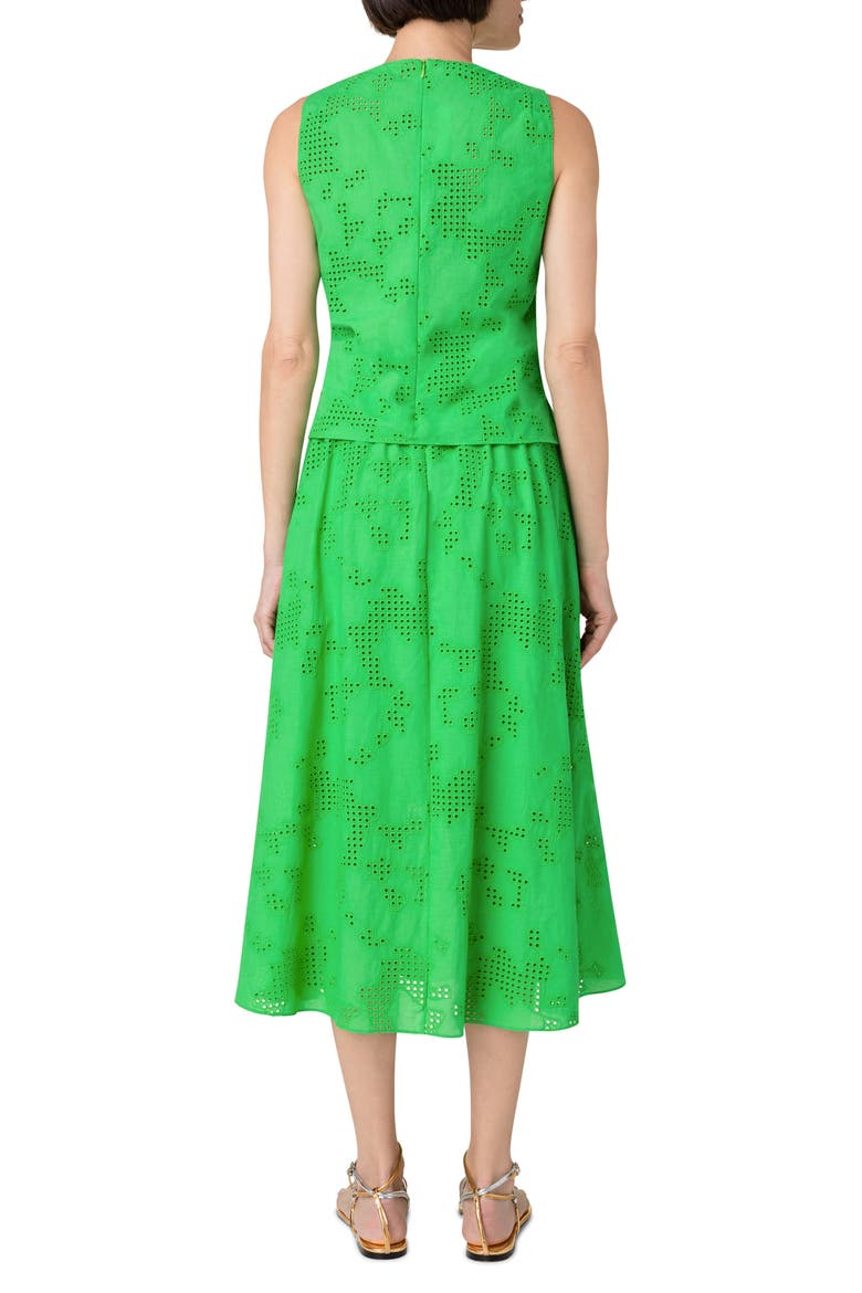Cotton Blend Eyelet Sleeveless Top, Alternate, color, 005 VIBRANT GREEN