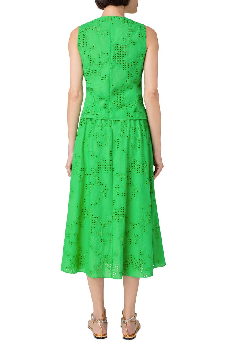 Akris punto Cotton Blend Eyelet Sleeveless Top, Alternate, color, 