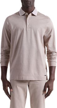 Bugatchi Mercerized Cotton Long Sleeve Polo