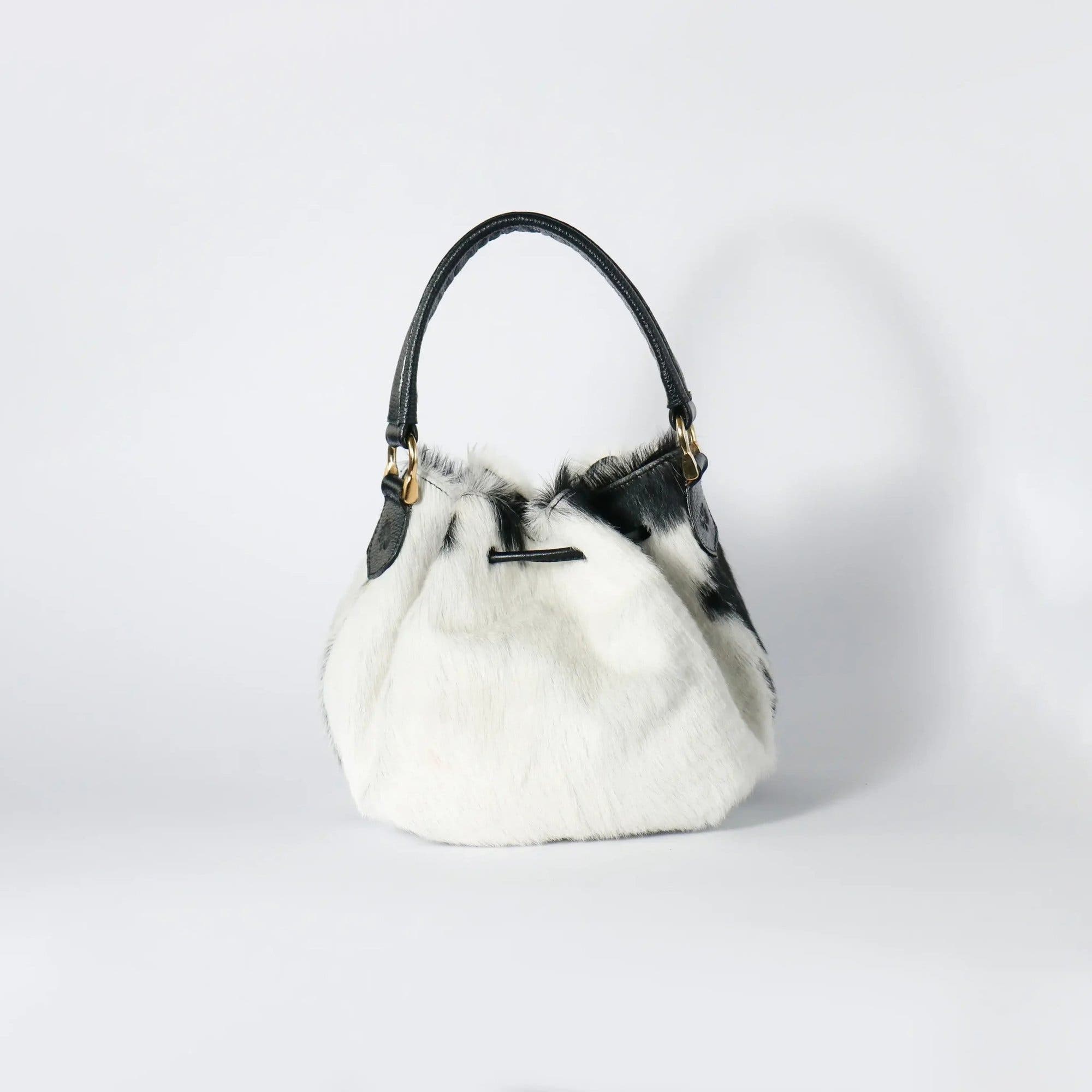 ROSZUAR Dualis Statement Handbag, Alternate, color, Black And White Natural Hair