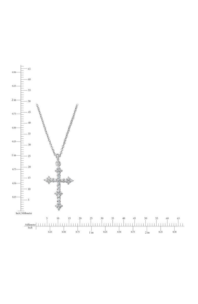 Crislu Pavé Cluster Cubic Zirconia Cross Pendant Necklace, Alternate, color, Pure Platinum/ Clear Stone