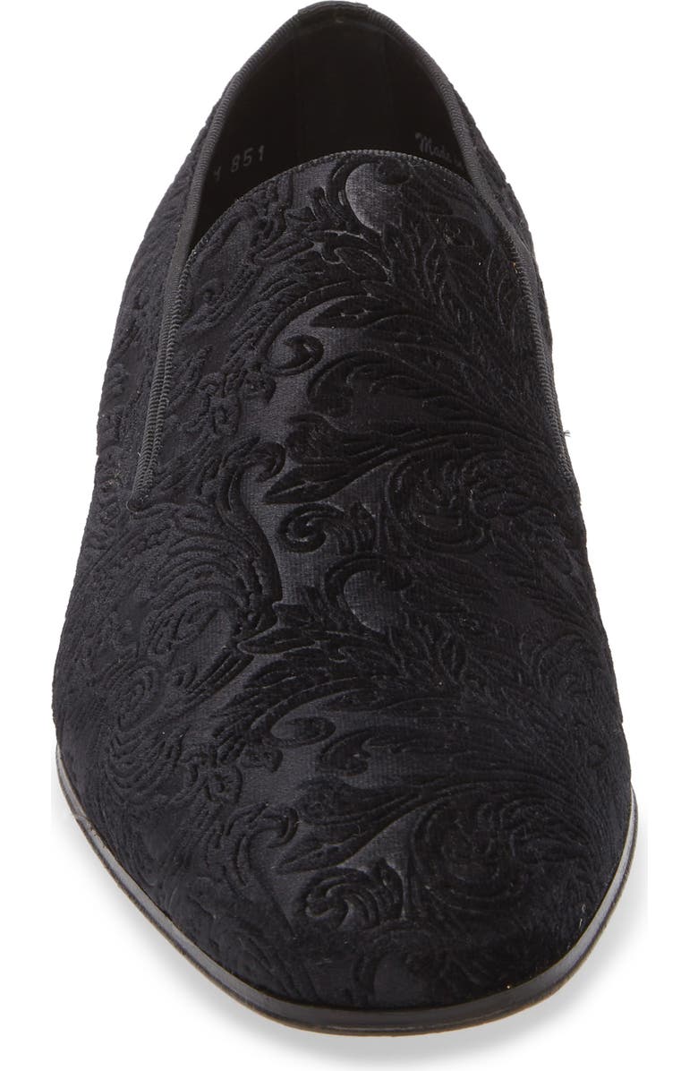 Mezlan Travolta Velvet Loafer, Alternate, color, Black