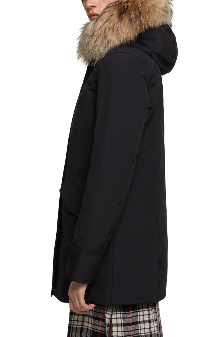 Arctic Down Parka with Genuine Coyote Fur Trim, Alternate, color, BLACK