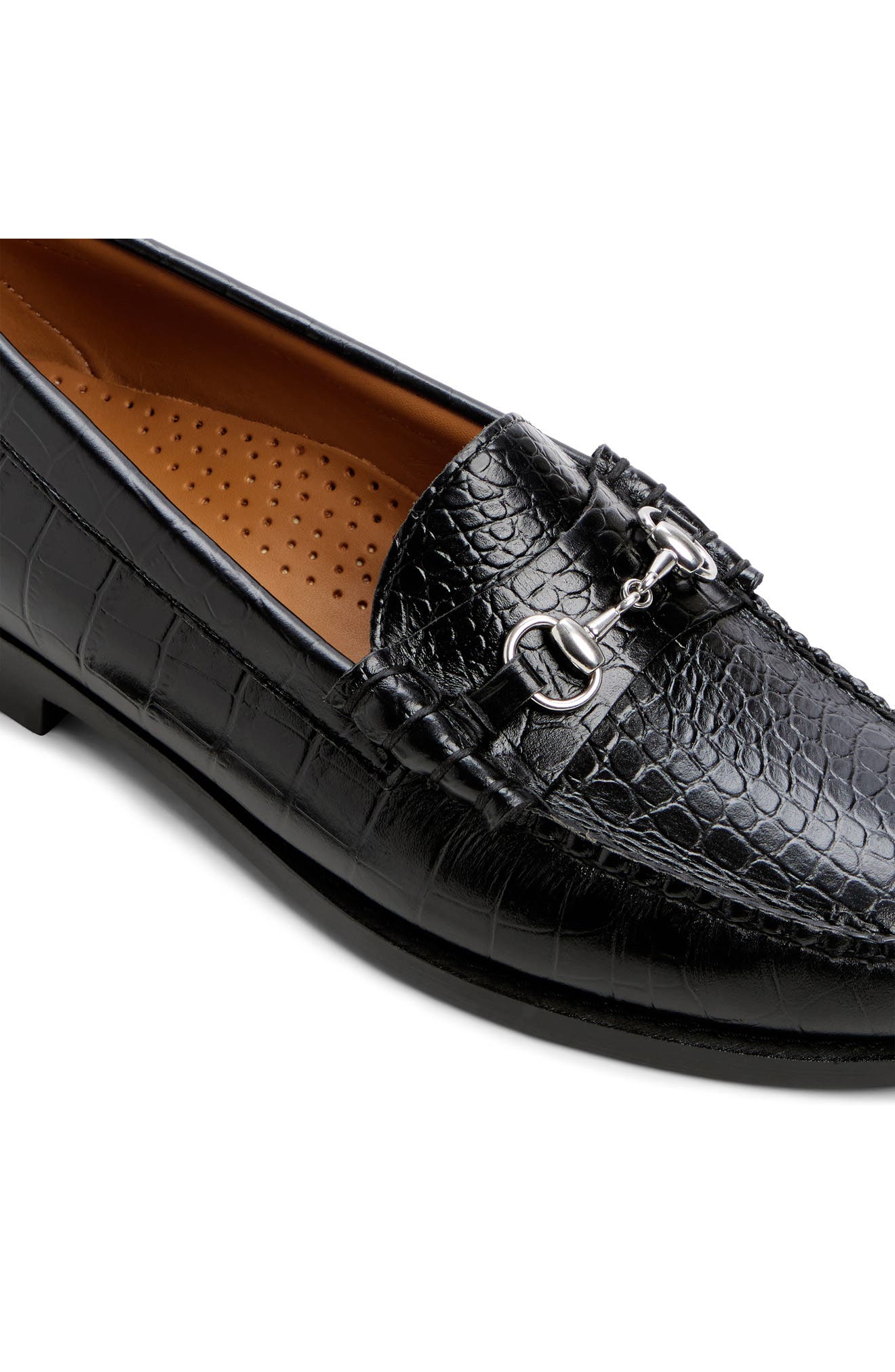 Lincoln Weejuns Croc Embossed Bit Loafer, Alternate, color, OTHER BLACK