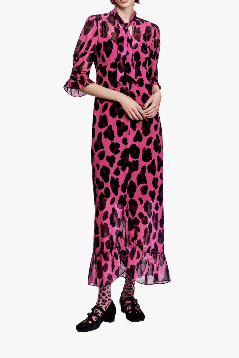 Jewel Jaguar Chiffon, Alternate, color, Ruby