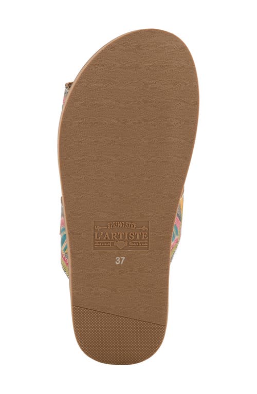 L'artiste By Spring Step Glaze Platform Slide Sandal In Blue Multi