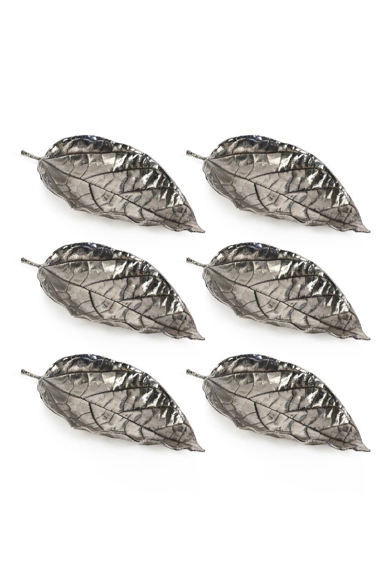 Osage 6-Piece Leaf Display Trays, Alternate, color, SILVER