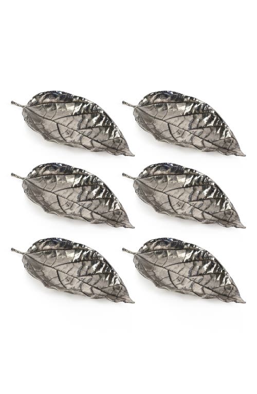 Zodax Osage 6-piece Leaf Display Trays In Silver