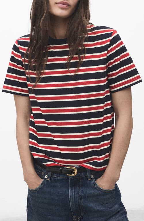 Mango Stripe Cotton T-shirt In Multi