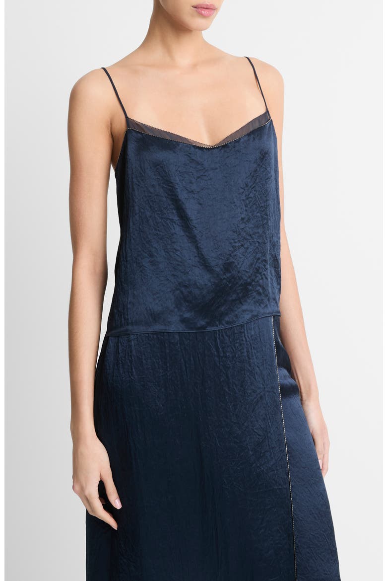 Beaded Border Hammered Satin Camisole, Alternate, color, COASTAL