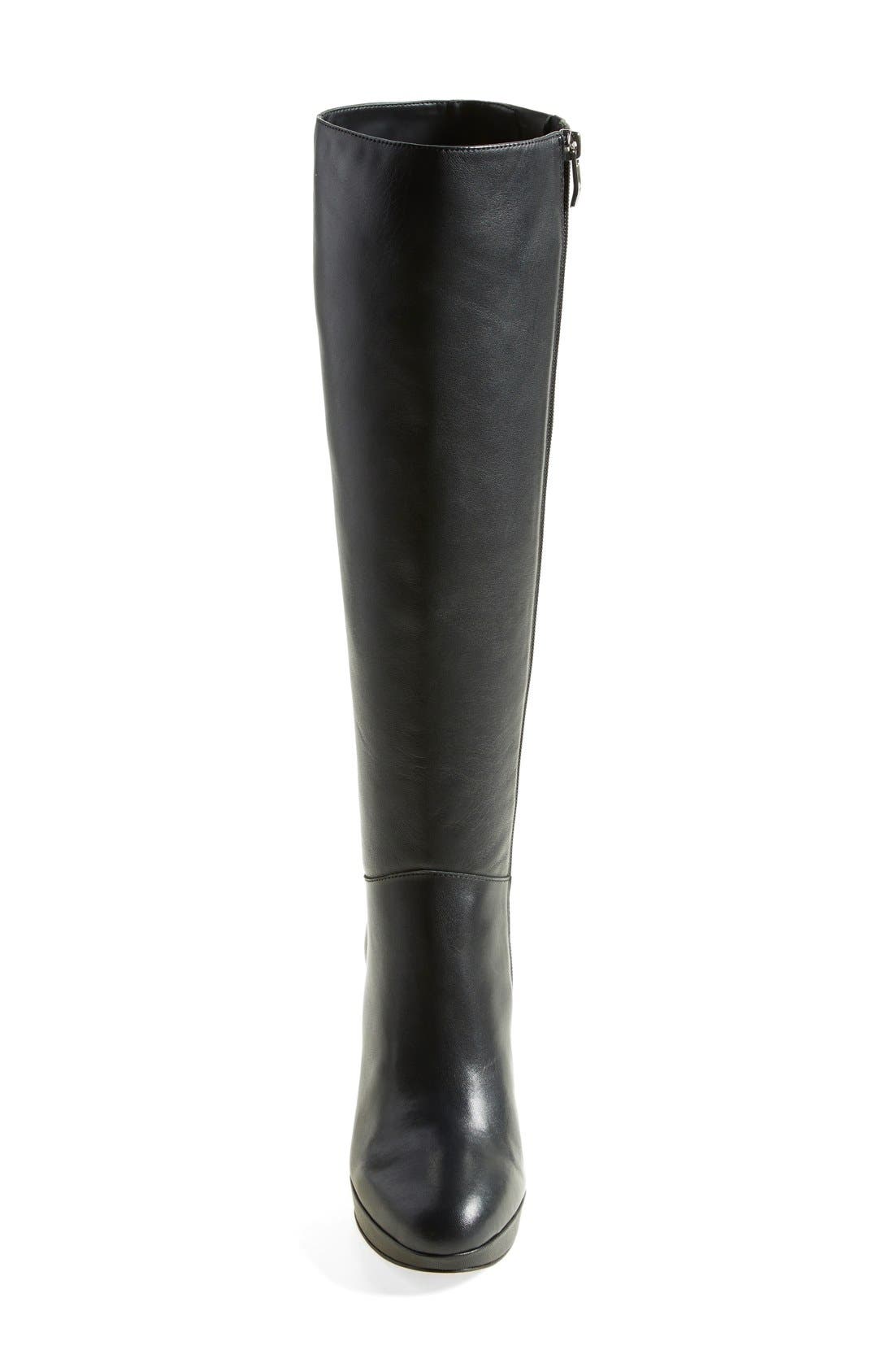 'Emip' Platform Knee High Boot, Alternate, color, BLACK