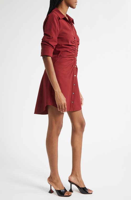 Cinq À Sept Elina Gathered Shirtdress In Red