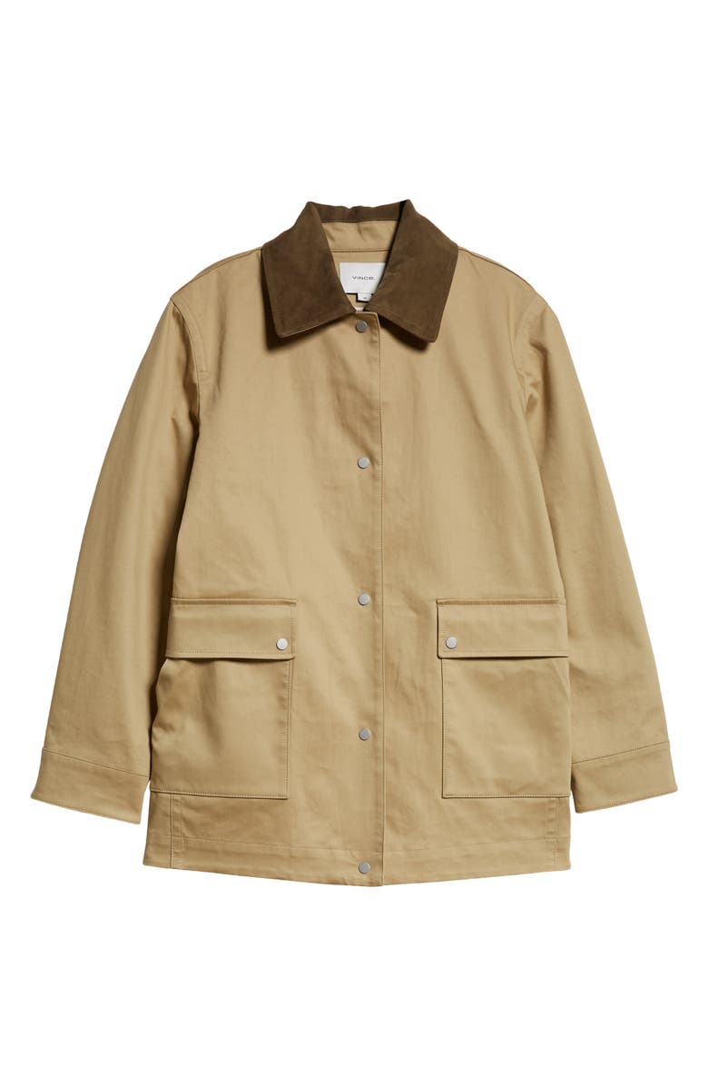 Vince Suede Collar Stretch Cotton Utility Jacket, Main, color,