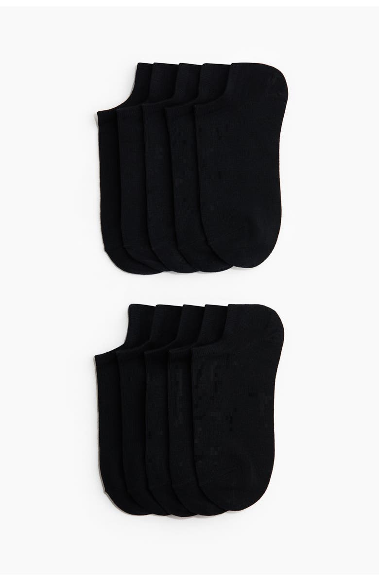 H&M 10-pack ankle socks, Main, color, Black