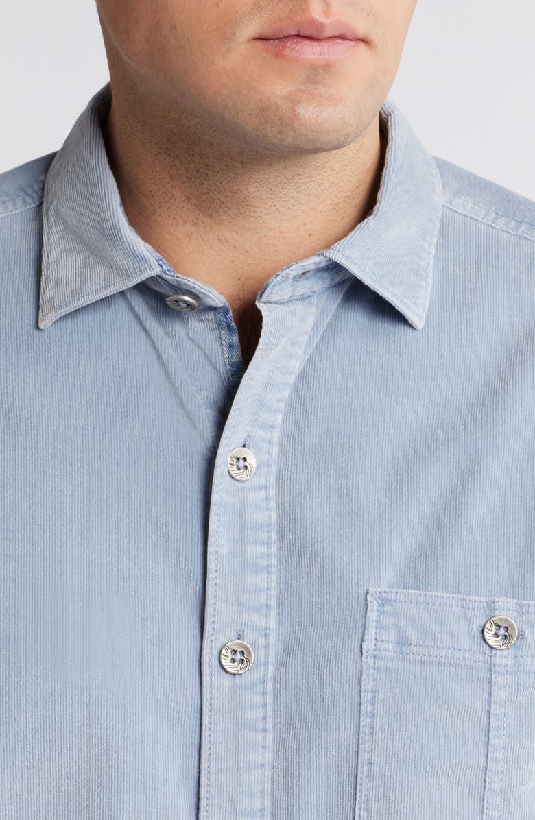Tommy Bahama Coastline Sun Fade Stretch Cotton Corduroy Button-Up Shirt, Alternate, color, Denim Blue