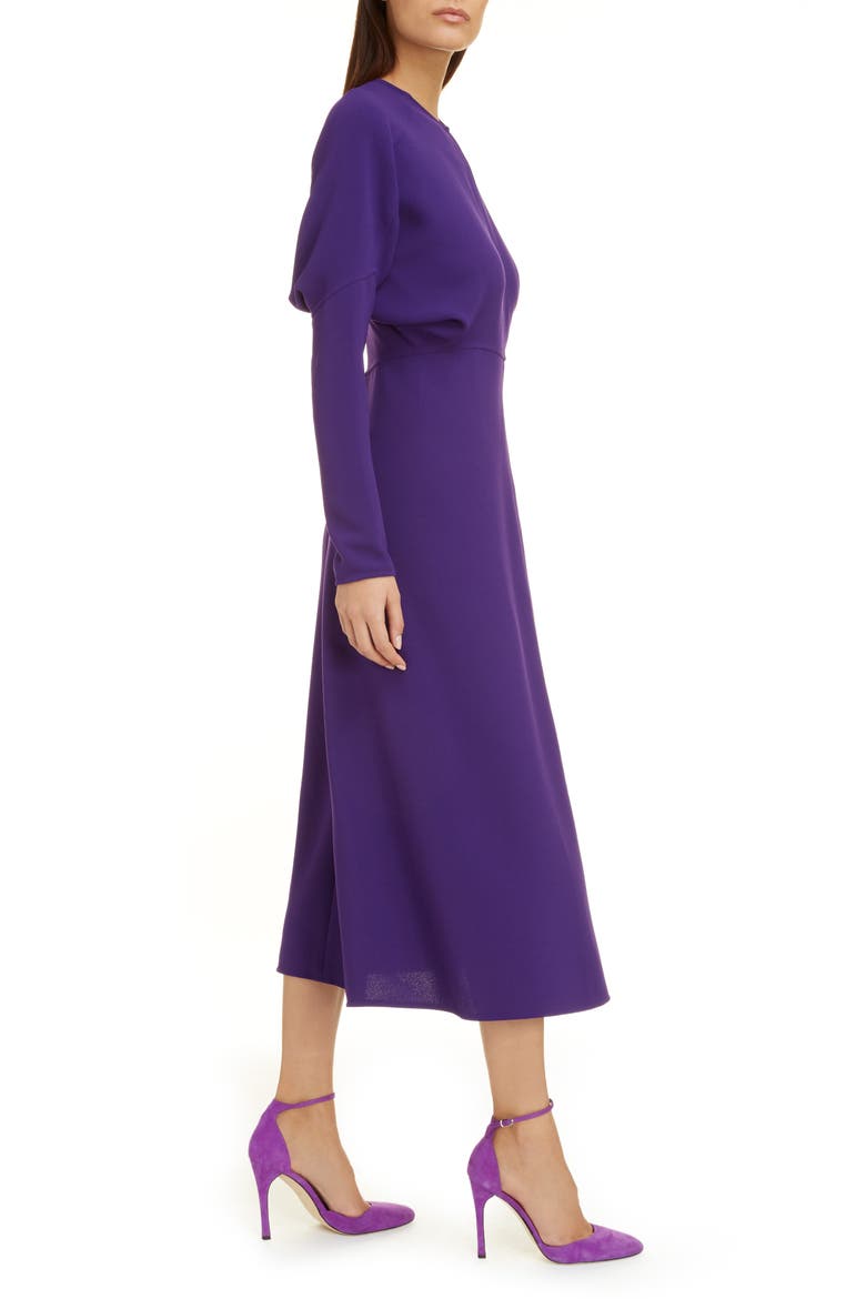 Dolman Long Sleeve Midi Dress, Alternate, color, BRIGHT PURPLE
