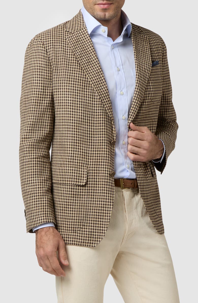 Sid Mashburn Ghost Check Cotton & Silk Blend Sport Coat, Main, color, 