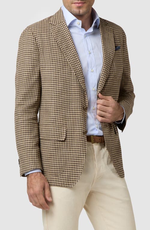 Sid Mashburn Ghost Check Cotton & Silk Blend Sport Coat In Chocolate/sand Check Hopsack