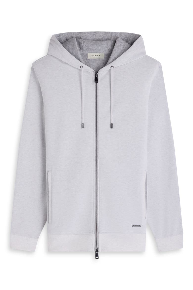 Piqué Zip Hoodie, Alternate, color, CHALK