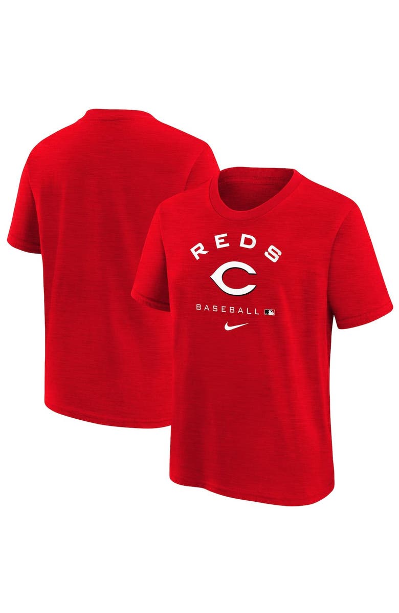 Nike Youth Nike Red Cincinnati Reds Authentic Collection Early Work Tri-Blend Performance T-Shirt, Main, color,