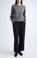TOTEME Crop Wool & Cotton Crewneck Sweater