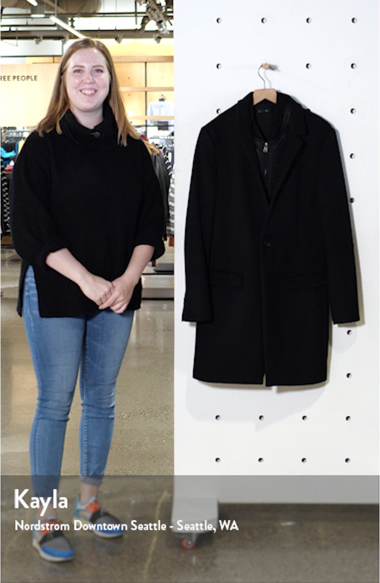 Lockwood Slim Fit Wool Coat with Removable Bib Inset, sales video thumbnail