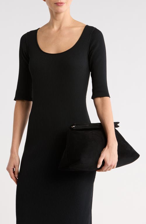 Bcbg Faux Suede Clutch In Black