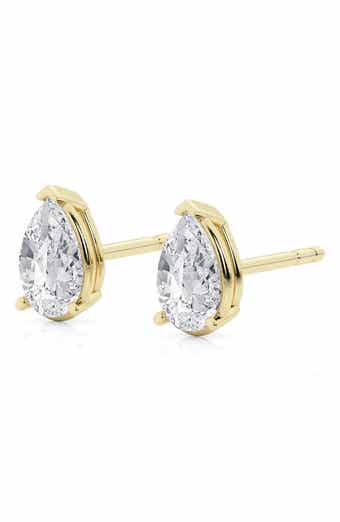 Badgley Mischka Collection 14K Gold Pear Cut Lab-Created Diamond Stud Earrings - 0.5ct