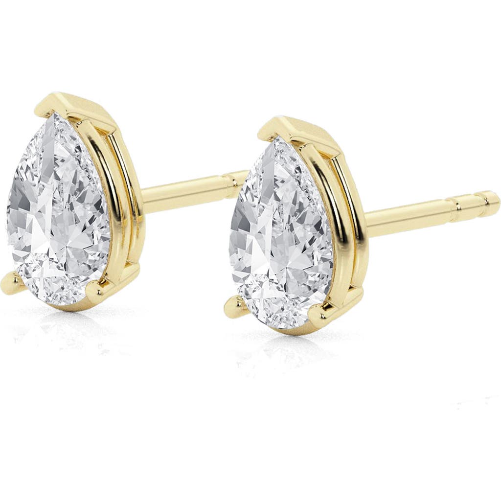 Badgley Mischka Collection 14k Gold Pear Cut Lab-created Diamond Stud Earrings In 1 Ctw Yellow Gold
