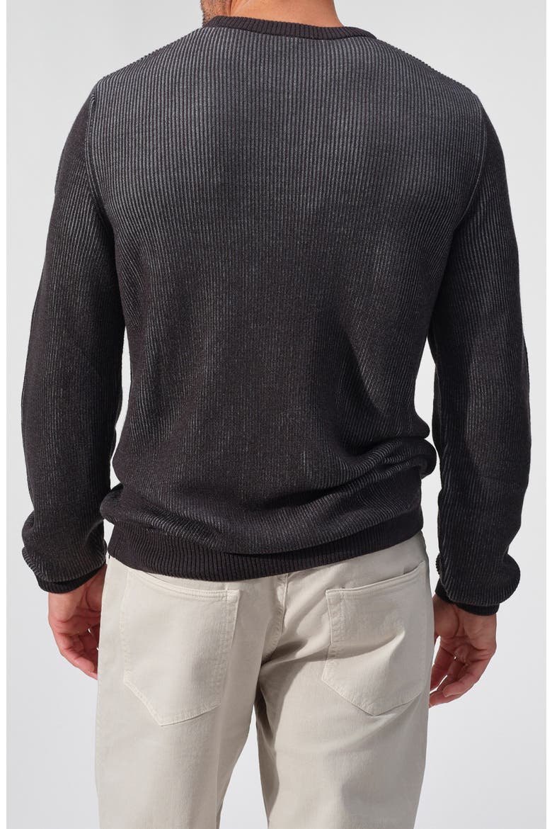 Parma Elbow Patch Merino Wool Crewneck Sweater, Alternate, color, CHARCOAL