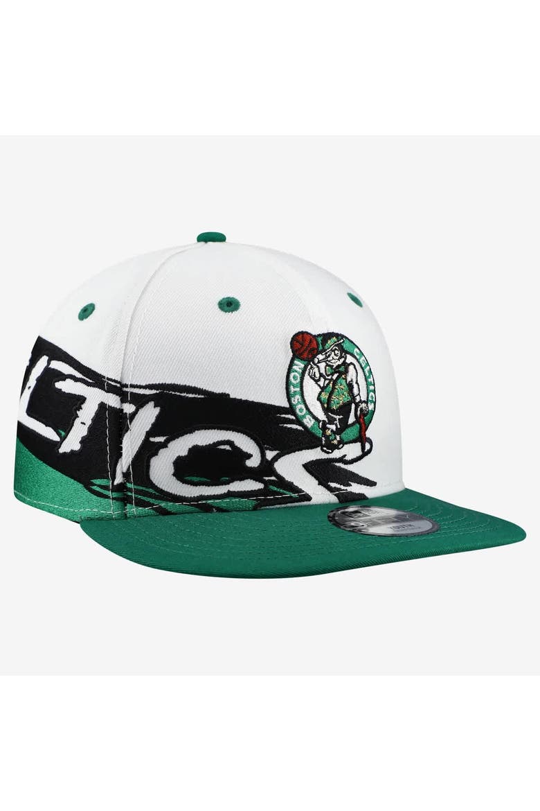 Youth New Era  White/Kelly Green Boston Celtics Swept 9FIFTY Snapback Hat, Main, color, White