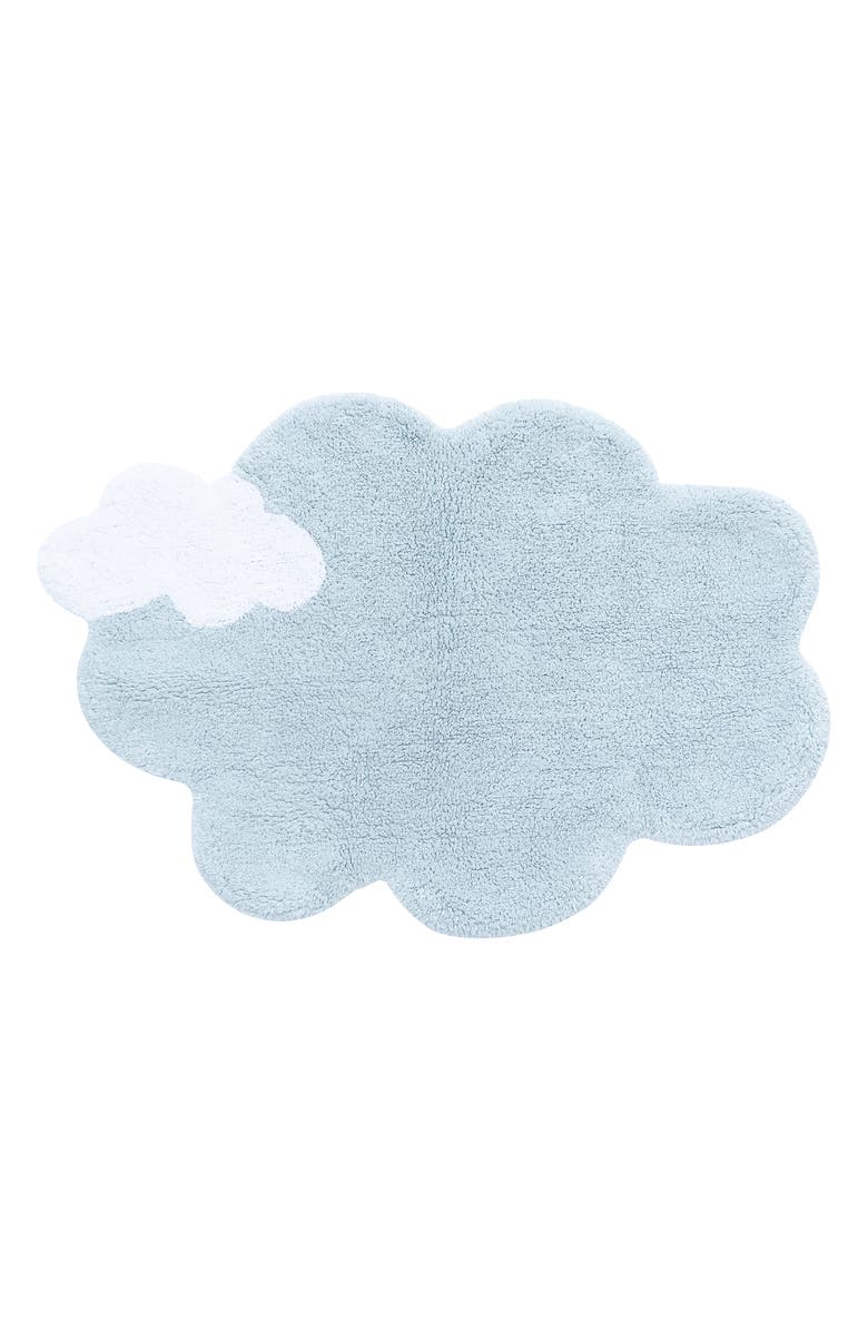 Lorena Canals Mini Dream Washable Cotton Blend Rug, Main, color, Light Blue White