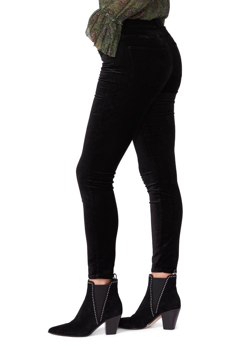 Hoxton Velvet Ankle Skinny Jeans, Alternate, color, BLACK VELVET