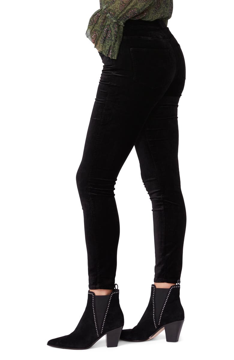 PAIGE Hoxton Velvet Ankle Skinny Jeans, Alternate, color, 