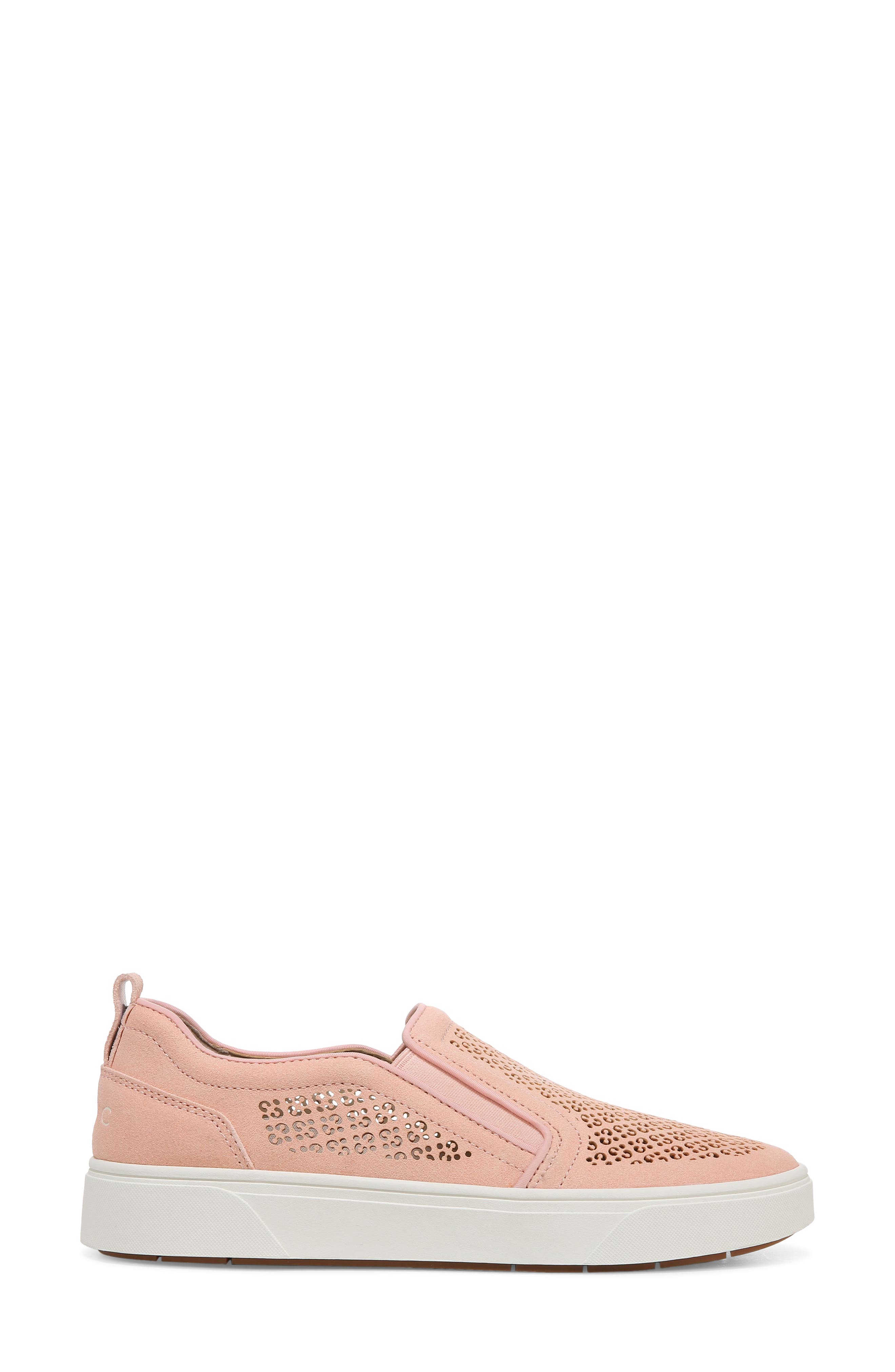 Kimmie Perforated Suede Slip-On Sneaker, Alternate, color, ROZE