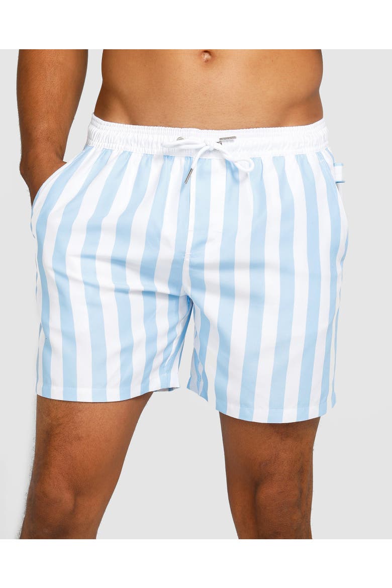 Mykonos Swim Short, Main, color, Pastel Blue & White Stripe