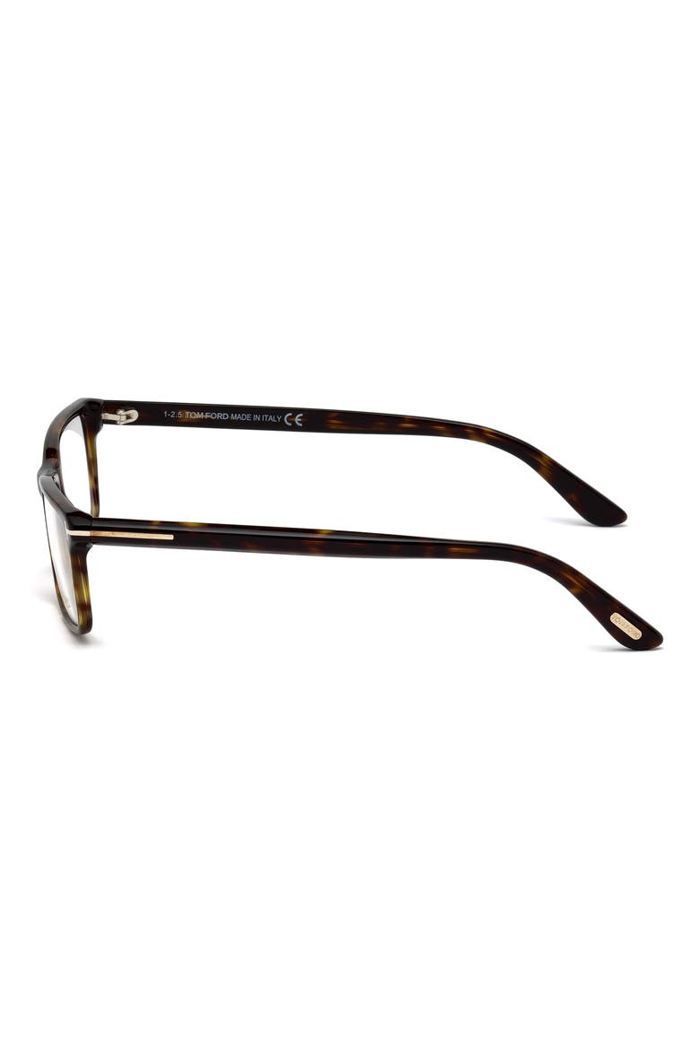 56mm Geometric Optical Glasses, Alternate, color, HAVANA ROSE GOLD / T LOGO