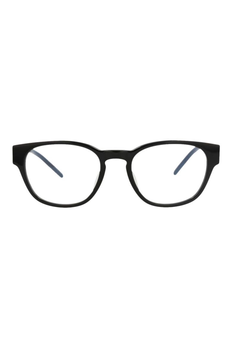 51mm Square Optical Glasses, Main, color, BLACK BLACK TRANSPARENT