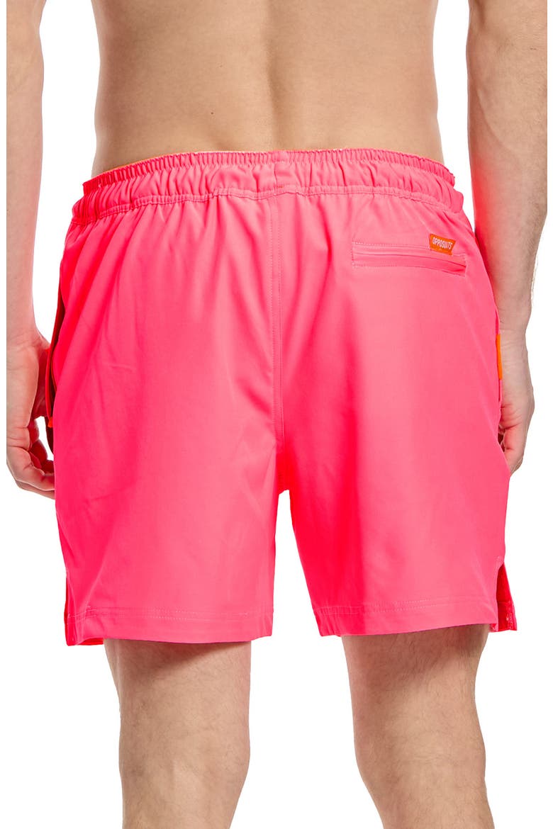Neon Pink Power Swim Trunks, Alternate, color, PINK