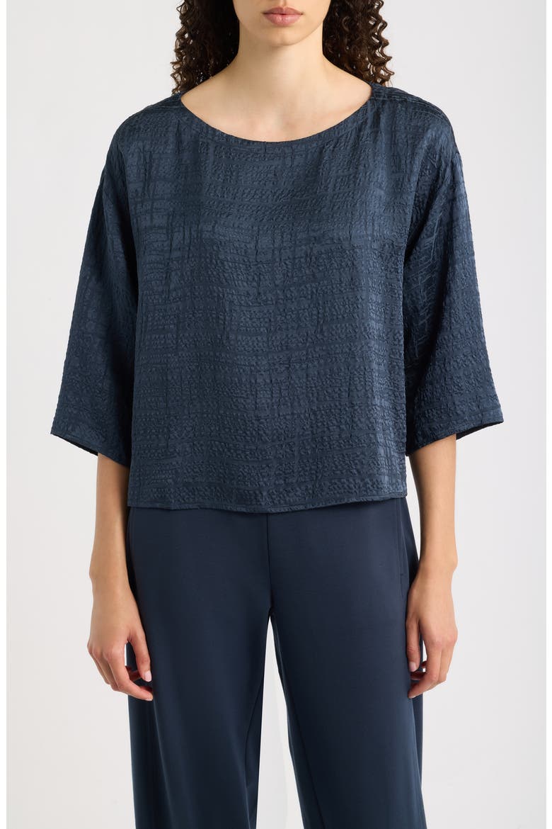 Boxy Silk Top, Main, color, MARITIME