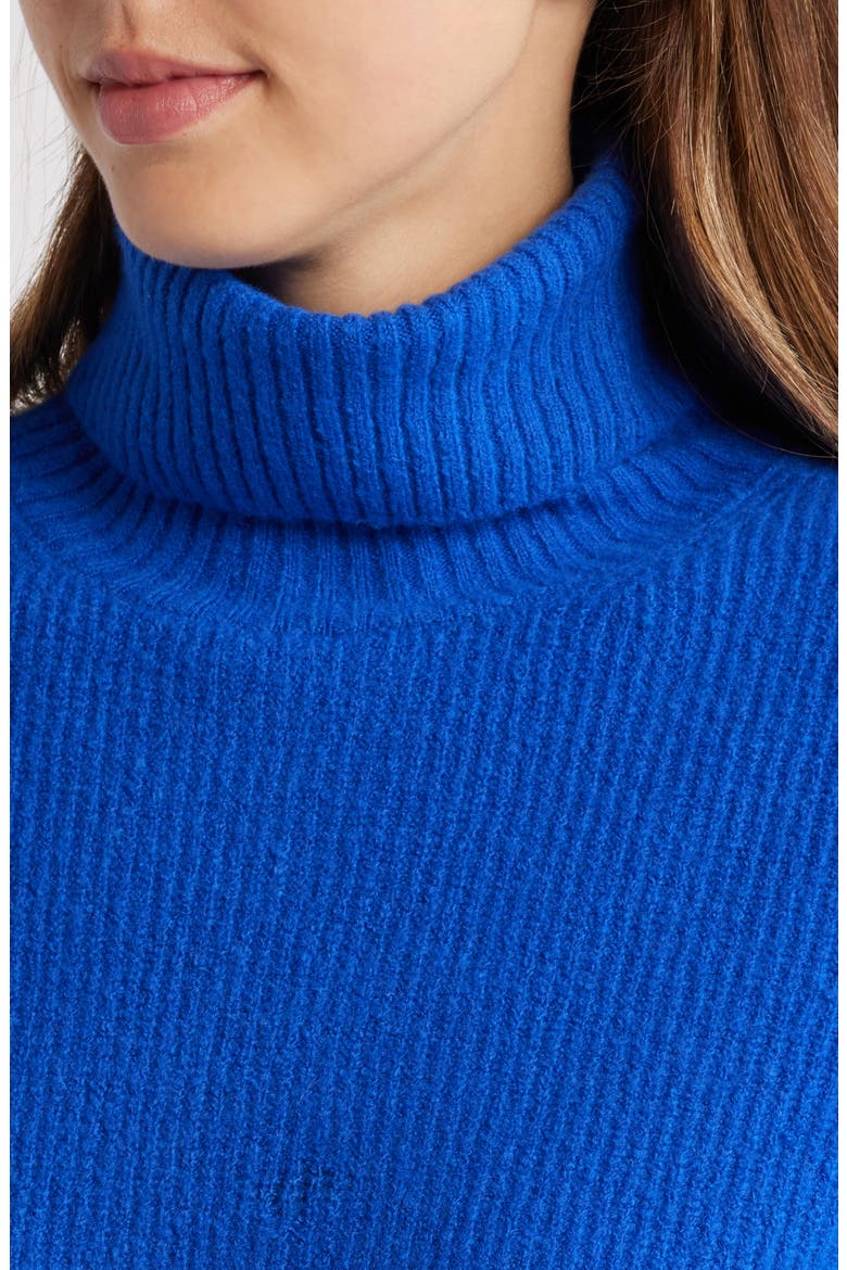 Rib Turtleneck Sweater, Alternate, color, BLUE SURF