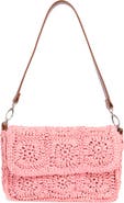 Collection XIIX Crochet Squares Raffia Shoulder Bag