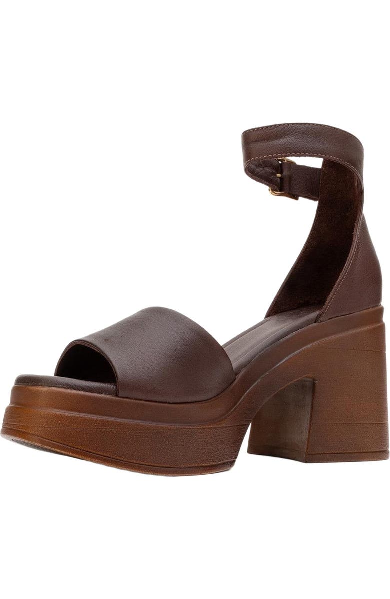 Forever & Always Shoes MARGOT Leather Platform Sandal, Alternate, color, Dark Brown Leather