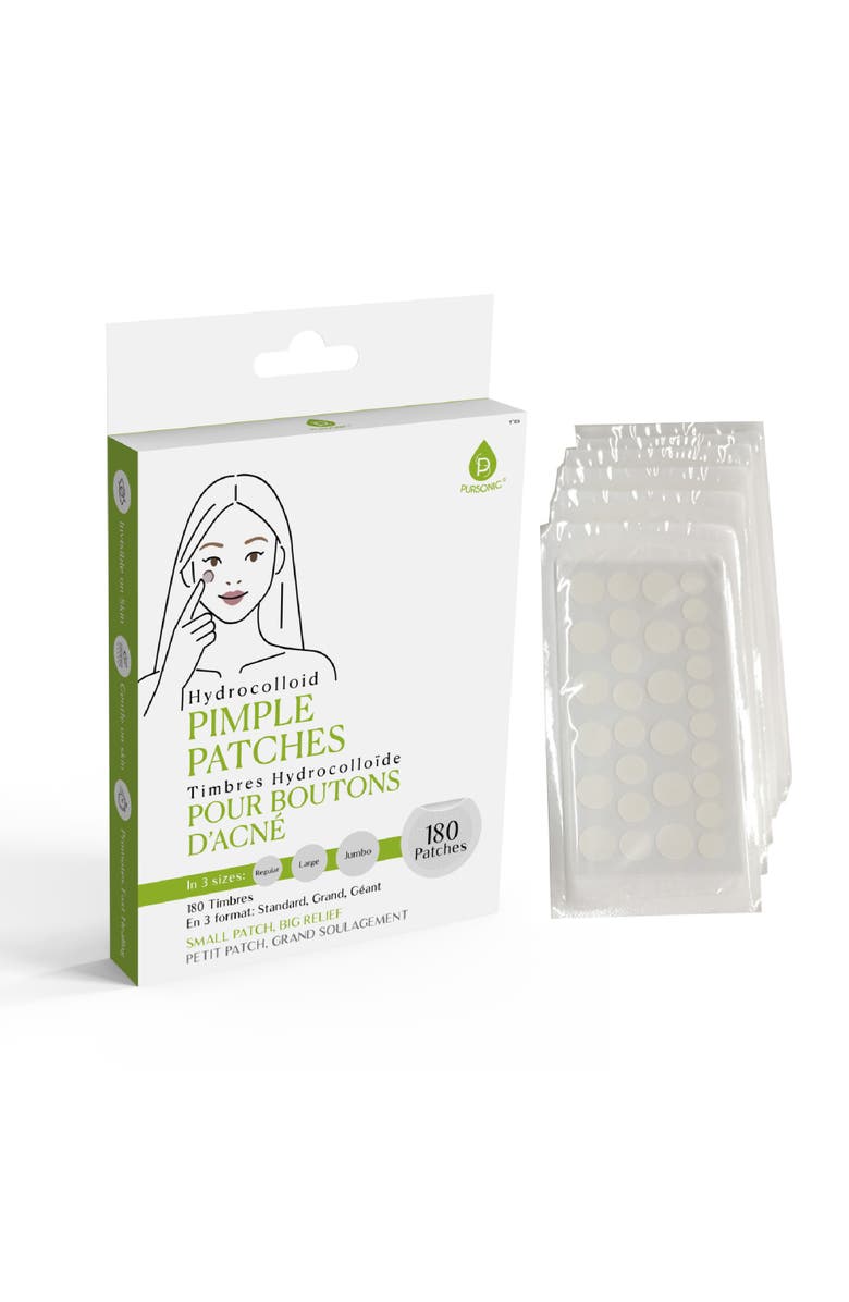 PURSONIC Hydrocolloid Pimple Patches Multi-Size Blemish Care for Faster Healing, Main, color, NO COLOR