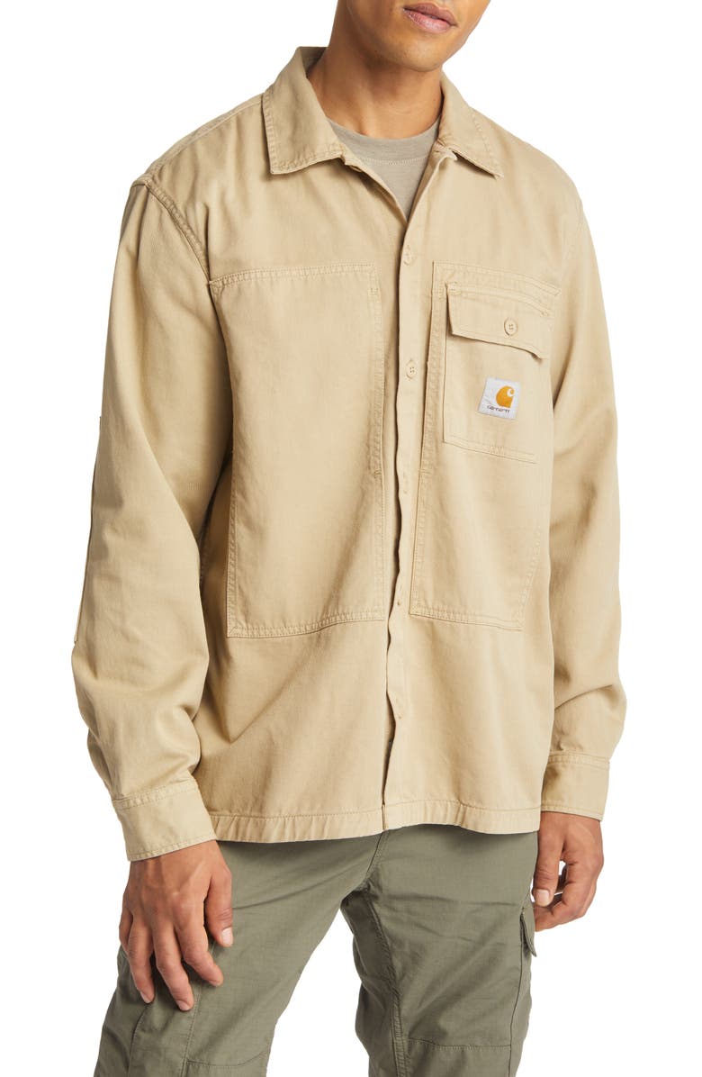 Carhartt Work In Progress Charter Organic Cotton Twill Shacket, Alternate, color, 